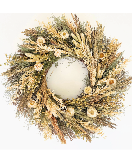 Ivory Meadows Wreath Dried Florals