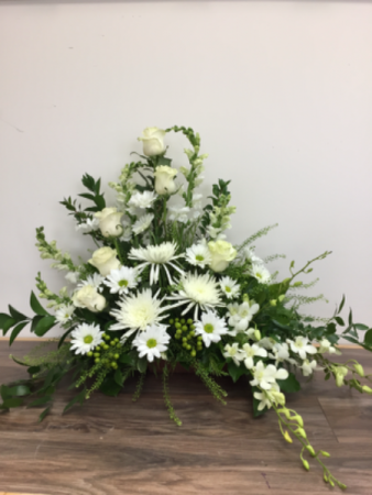 Ivory Splendor Sympathy arrangement