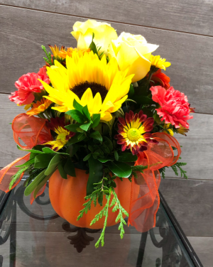Pumpkin surprise Fall arrangement 