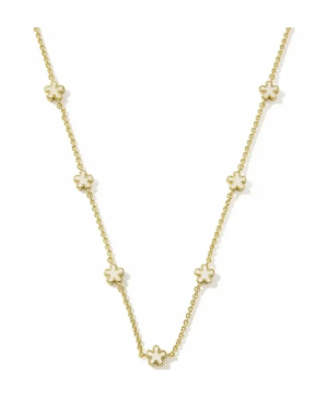 Jane Strand Necklace-Gold White Enamel Kendra Scott Necklace