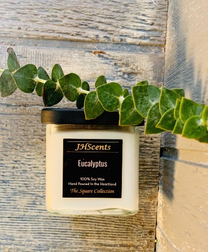 JH Scents Candle Square Collection Eucalyptus