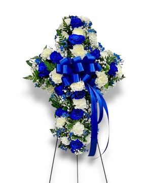 Crystal Blue Standing Cross