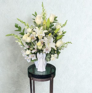 Journey to Heaven Floral Arrangement in Ceramic Planter