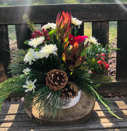 Joy of the Holiday  Pine Cone Vase Arrangement 