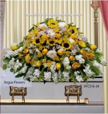 Joyful Memories (White and Yellow) Casket Spray