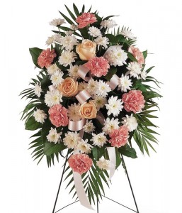 Standing Spray of pinks and whites.   (S) 