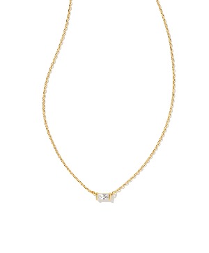 JULIETTE PENDANT NECKLACE GOLD WHITE CRYSTAL 
