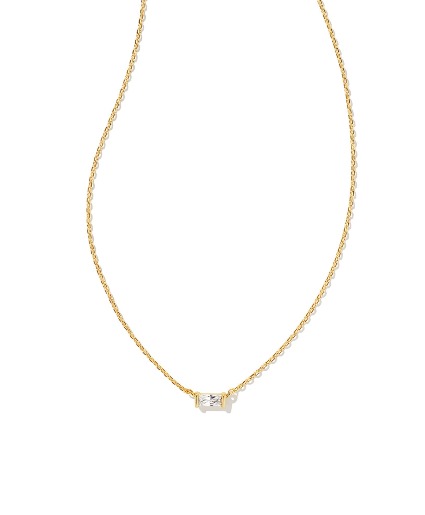 JULIETTE PENDANT NECKLACE GOLD WHITE CRYSTAL 