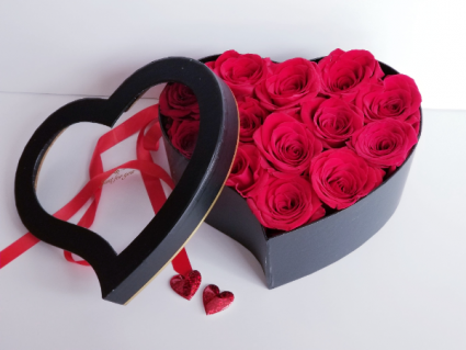 JUST FOR YOU Black Heart Shape Box 