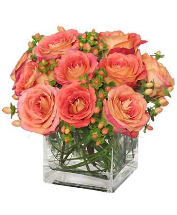 Just Peachy Roses Arrangement in Katy, TX | KATY FLOWERS