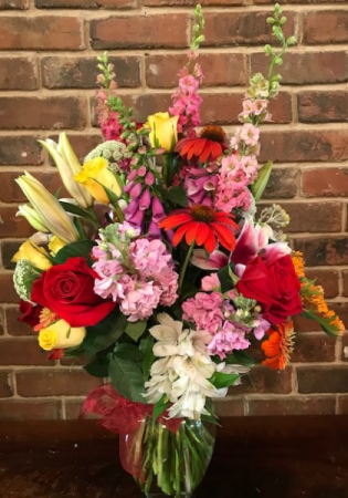 Justina's Garden Clear Glass Vase