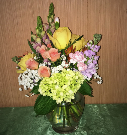 Justina's Pastels Clear Glass Vase