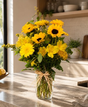K 2409 Summer Sunshine Yellow Arrangement Vase 