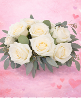 K2404 White Rose Parisian  Whitre Roses 