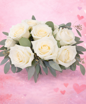 K2404 White Rose Parisian  Whitre Roses 