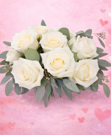 K2404 White Rose Parisian  Whitre Roses 