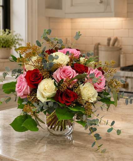 K2407 Parisian Elegance 24 Roses Vase Arrangement