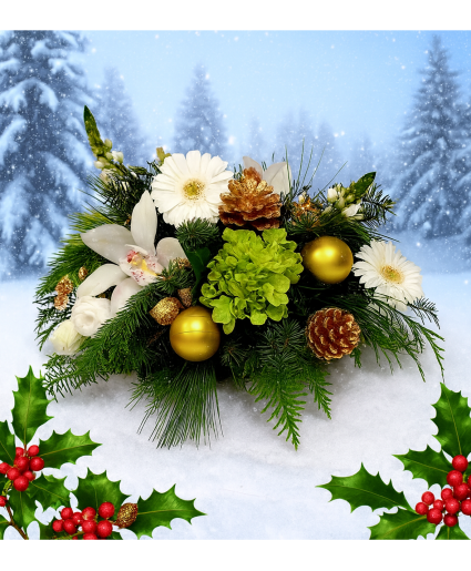 KC325 “Golden Whisper Christmas Centerpiece” Centerpiece 