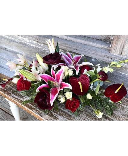 Key West Traditional Centerpiece Fresh Christmas Arrangement