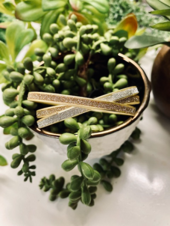 K&K Three Metallic Bangle Bracelets  