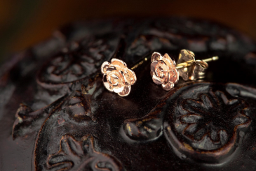 Rose Stud Earrings  Landstrom's Black Hills Gold Jewelry in Tyndall, SD | Lady in Red Floral & Gifts