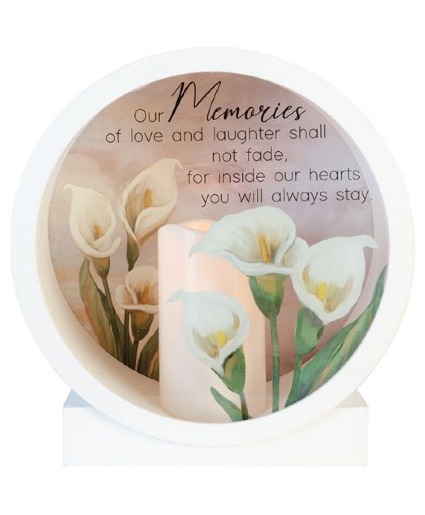 Lantern Shadow Box with Calla Lillies 