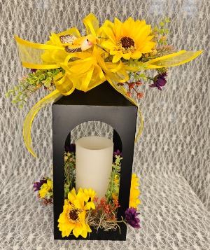 Lantern - Sunflowers & Hummingbirds 