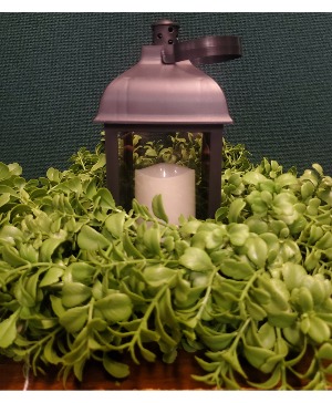 lantern with wreath  lantern with silk wreath