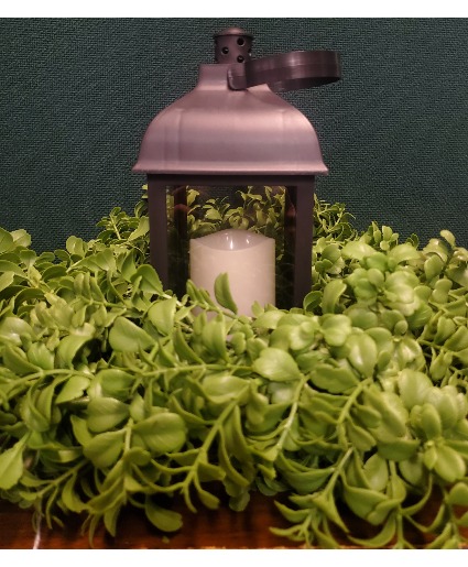 lantern with wreath  lantern with silk wreath