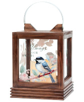 Lantern wooden cube Always in our hearts