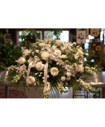 Large All White  Casket Spray