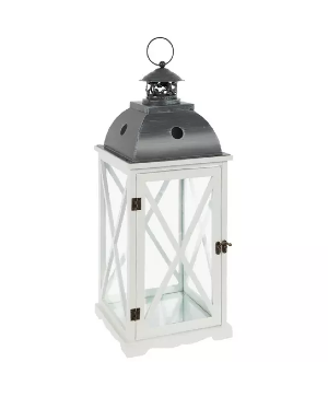 Large Crossbuck Farmhouse Wood Lantern 