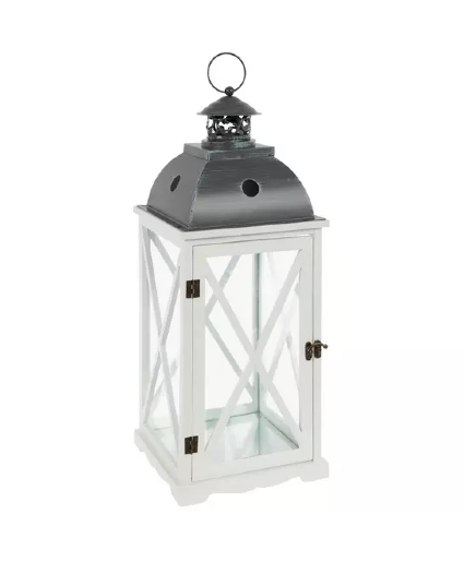 Large Crossbuck Farmhouse Wood Lantern 