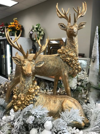 Large Gold Deer Pair 
