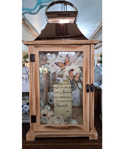 Large Lantern with flickering light/ Butterflies 