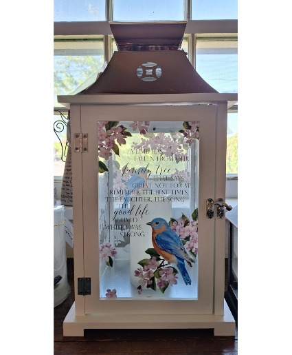 Large Lantern with flickering light...bluebird 