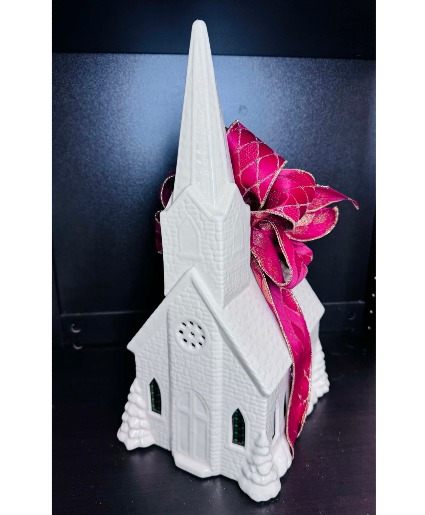 Large Lighted Ceramic Church Appx 18inch 