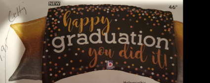 BEST SELLER..ORDER EARLY!   (MB) SUPER SIZE...46" MYLAR BANNER HAPPY GRADUATION( LIMITED SUPPLY)