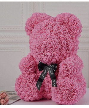 Large Pink Rose Bear  Rose Bear 