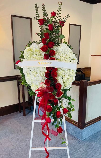 LARGE SOLID HEART  FUNERAL TRIBUTE