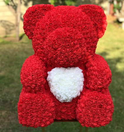 Rose Bear Teddy Flower avec Lumières - Violet - Adulte - Mixte