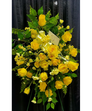 Large yellow rose funeral spray Sympathy