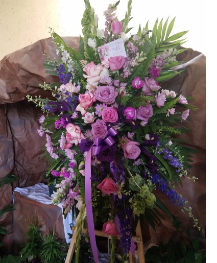 Lavenda and purple Standing spray  Funaral Spray