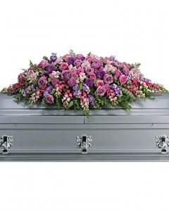 Lavendar Tribute Casket Spray Sympathy Arrangement