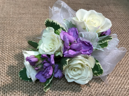 Lavender Accented Rose Corsage Wristlet