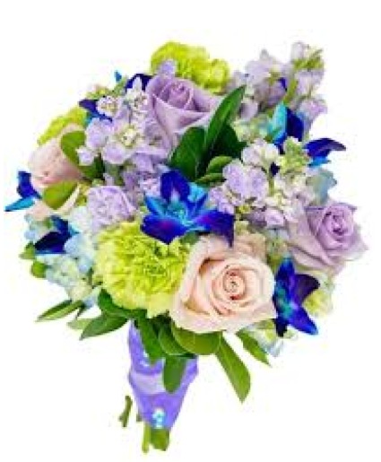 LAVENDER AND BLUE HANDHELD BOUQUET PROM