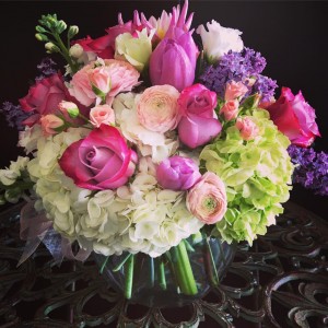 Lavender and pink bubble bowl 