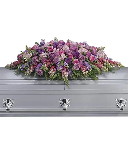 Lavender and soft pink Tribute Casket Spray