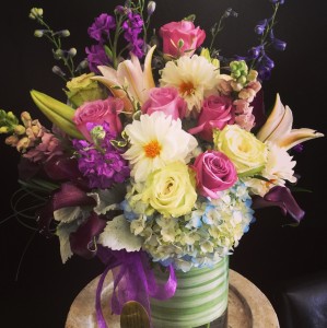 Lavender, white, and blue  bouquet 