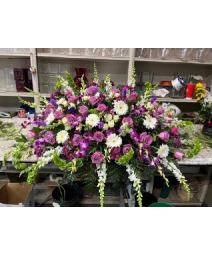 Lavender and White Dreams  Casket Cover  
